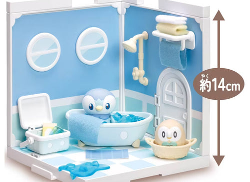 Load image into Gallery viewer, Takara Tomy Pokemon PokePiece House Bathroom Piplup &amp; Rowlet  set
