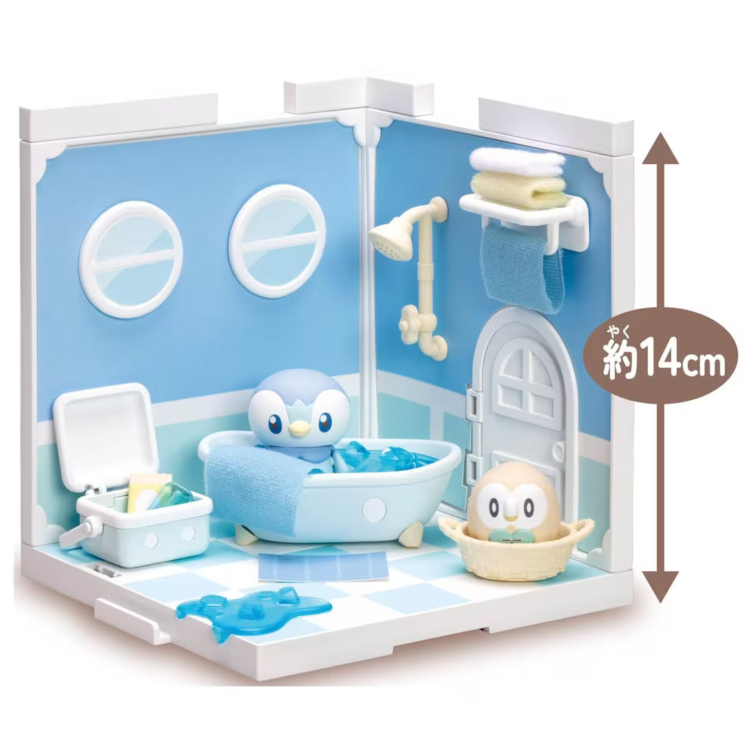 Takara Tomy Pokemon PokePiece House Bathroom Piplup & Rowlet  set