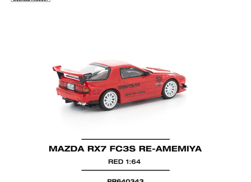 Load image into Gallery viewer, (Pre-order) POPRACE 1/64 MAZDA RX7 FC3S RE-AMEMIYA RED Diecast Model Car
