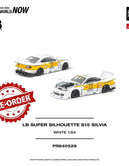 (Pre-order) POPRACE 1/64 - LB SUPER SILHOUETTE S15 SILVIA Diecast Model Car