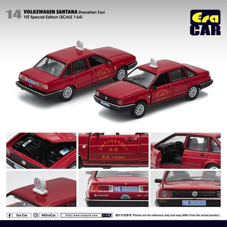 Era Car 1:64 Diecast car 14 Volkswagen Santana 1 st Special Ed. Shenzhen Taxi