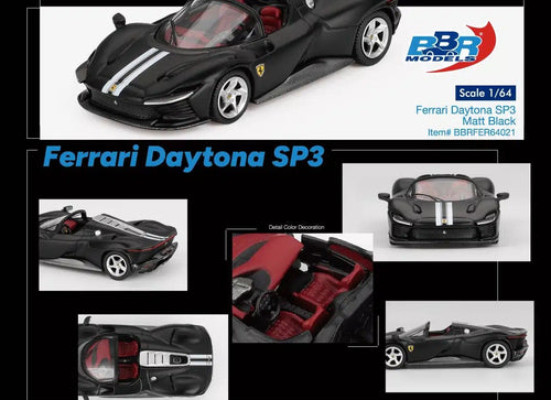 Load image into Gallery viewer, BBR 1/64 Ferrari Daytona SP3 Matt Black Diecast Model Car
