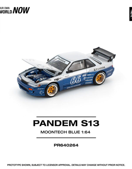 POPRACE 1/64 PANDEM SILVIA S13 MOONTECH BLUE Diecast Model Car