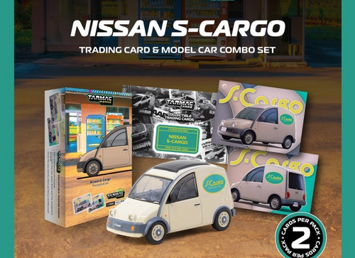 Load image into Gallery viewer, Tarmac Works Nissan S-Cargo Presentation Model Car+Trading Cards SET
