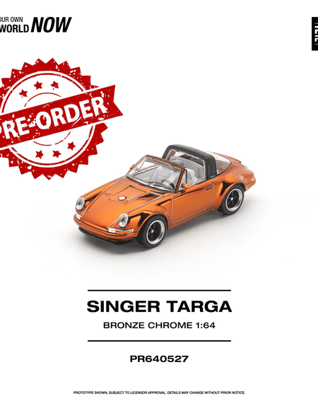 (Pre-order) POP RACE 1/64 SINGER TARGA Bronze Chrome Diecast Model Car #PR640527