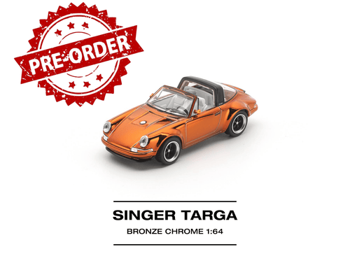 Load image into Gallery viewer, (Pre-order) POP RACE 1/64 SINGER TARGA Bronze Chrome Diecast Model Car #PR640527
