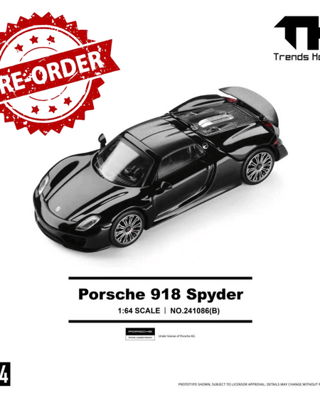 (Pre-order) Trends Hobby 1/64  Diecast Porsche 918 Spyder - Black