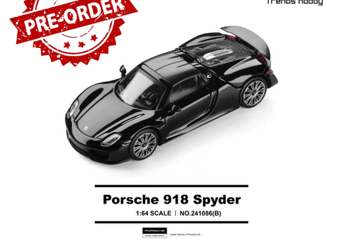 Load image into Gallery viewer, (Pre-order) Trends Hobby 1/64  Diecast Porsche 918 Spyder - Black
