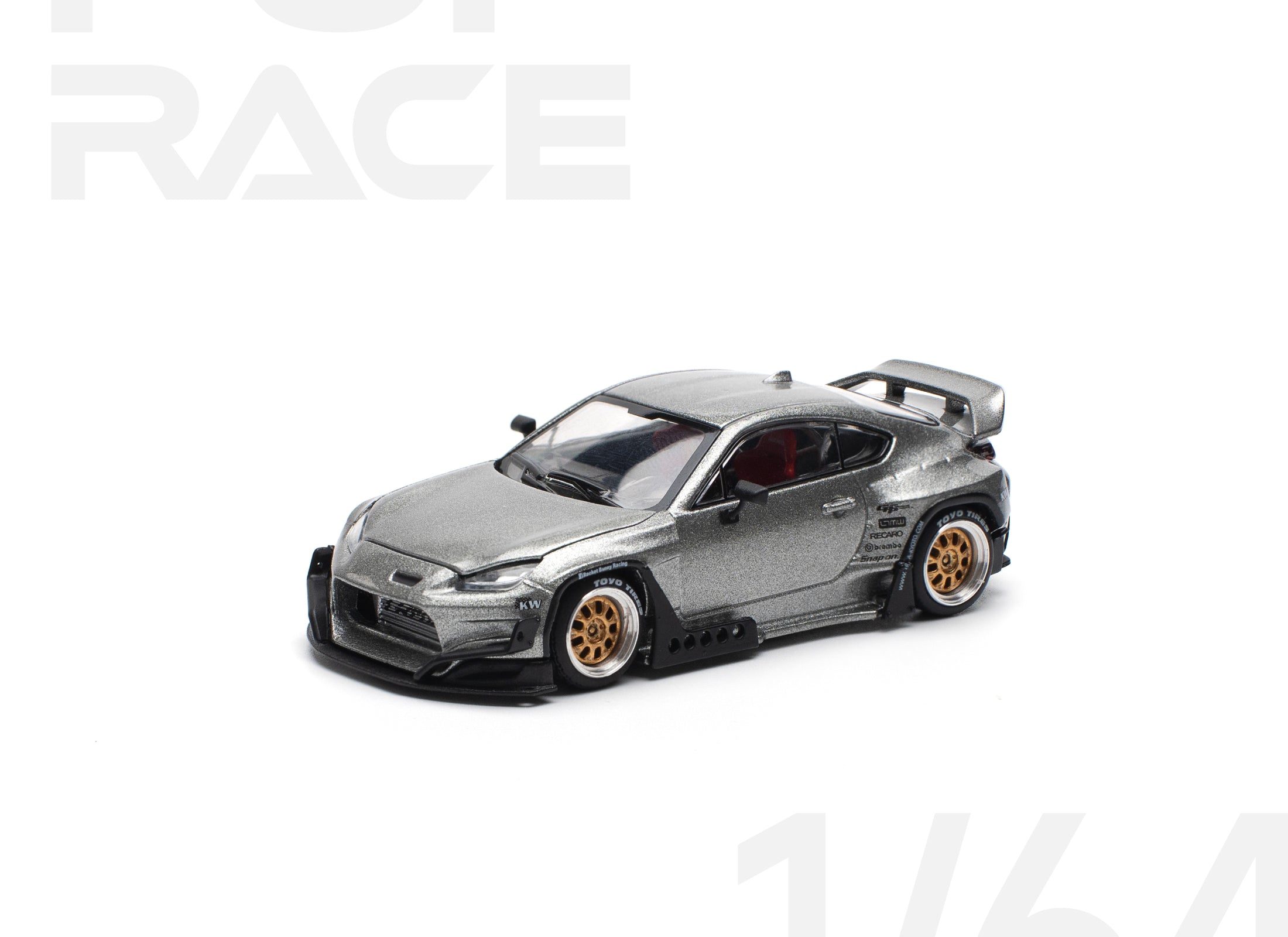 POPRACE 1/64 PANDEM GR86 - SILVER (NEW TOOLING) Model Car