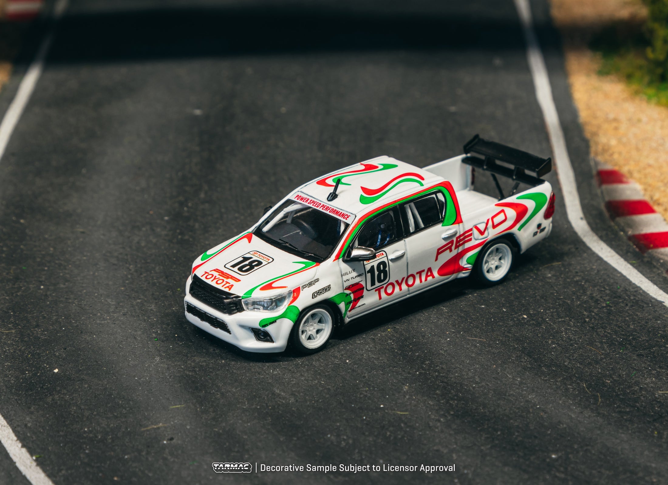 Tarmac Works 1/64 Toyota Hilux White Diecast Model Car