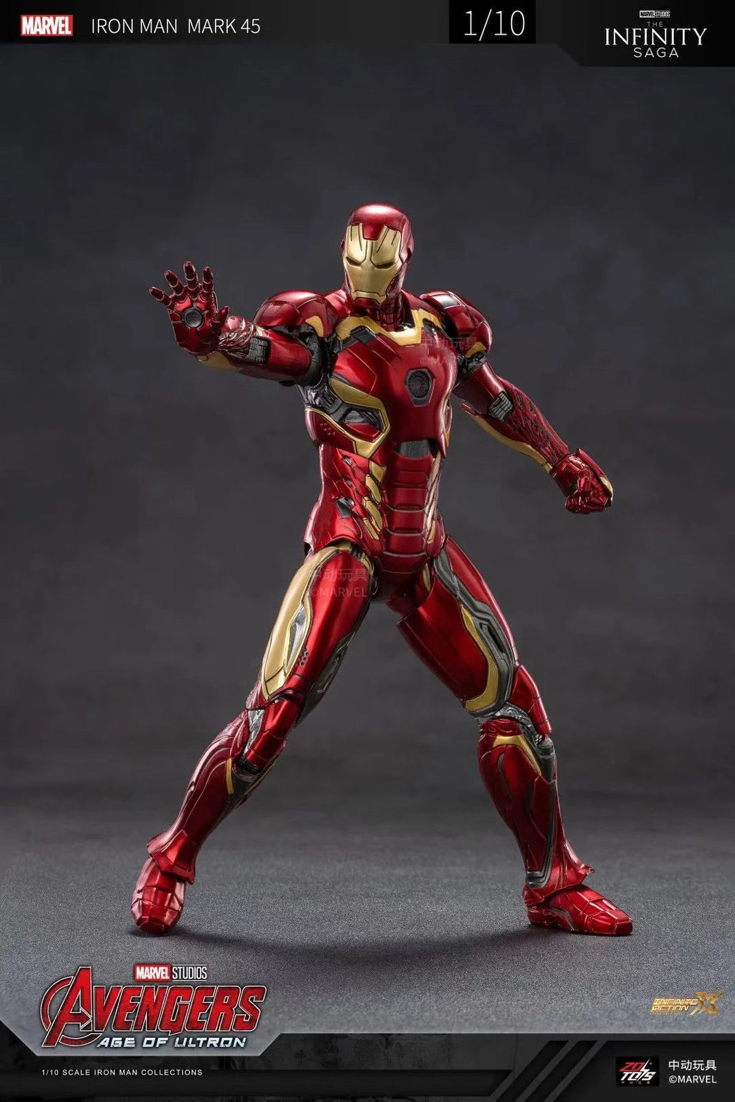 ZD Toys Marvel Avengers 1/10 Iron Man MK45 Action Figure Set