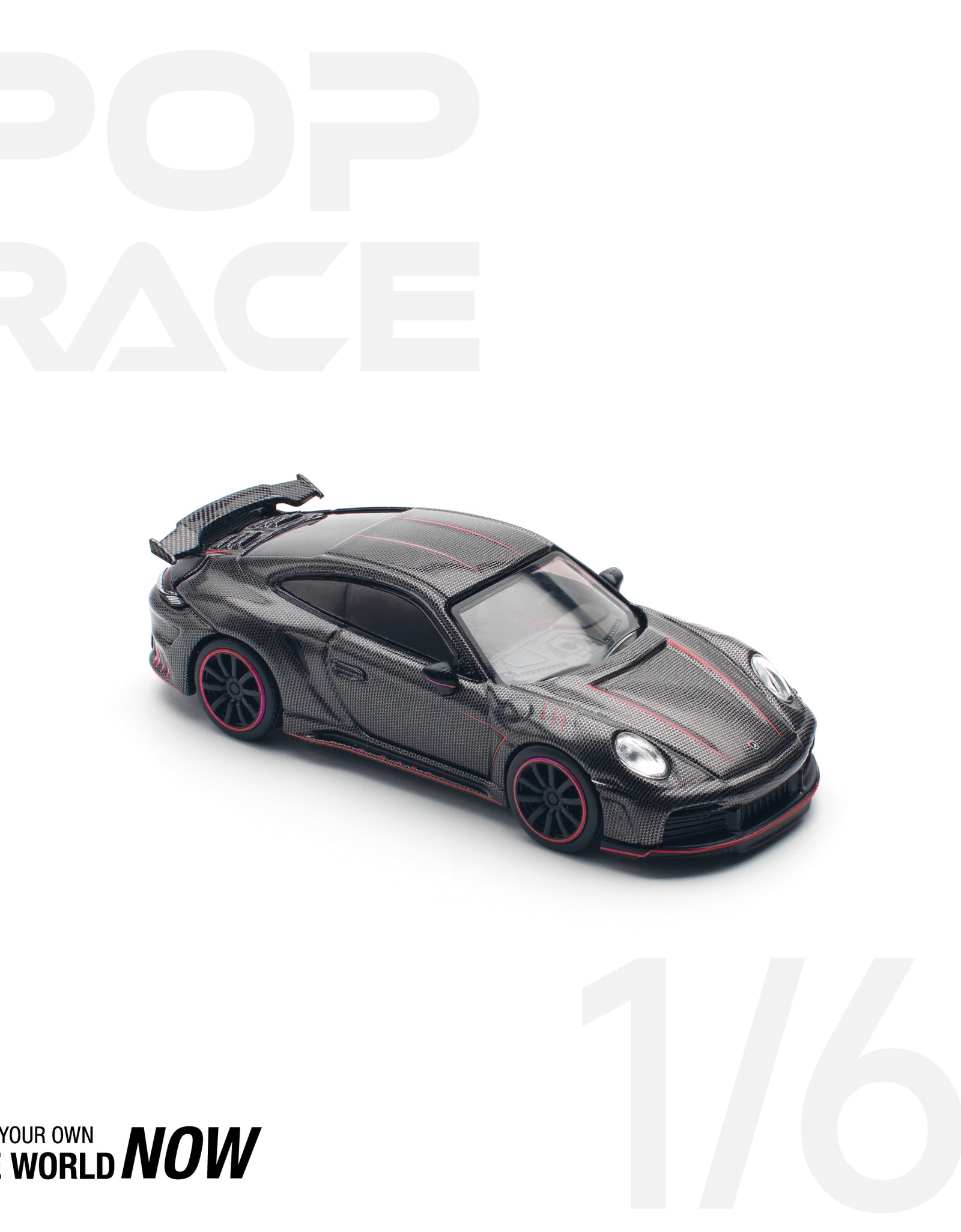 POPRACE 1/64 992 STINGER GTR CARBON EDITION - REDLINE Model Car