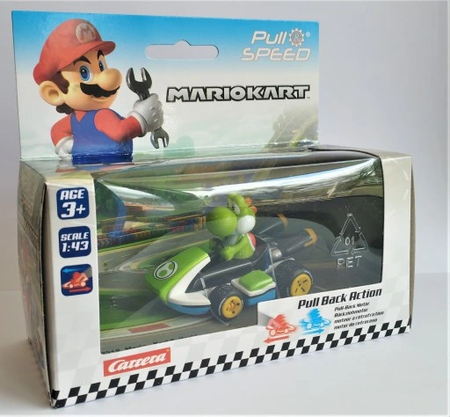 Carrera Nintendo Mario Collection 1:43 Pull Back Model Car - Yoshi