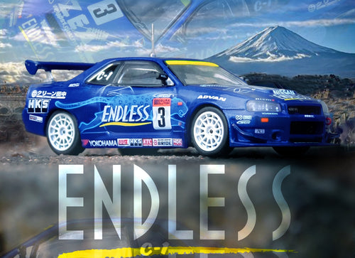 Load image into Gallery viewer, INNO64 1/64 NISSAN SKYLINE GT-R (R34) #3 ENDLESS ADVAN Super Taikyu
