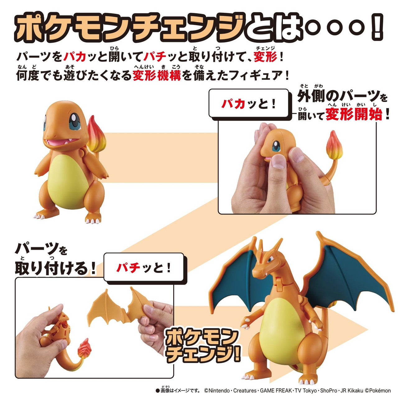 Bandai Pokemon Center Original Pokemon Change Charmander / Charizard Figurine