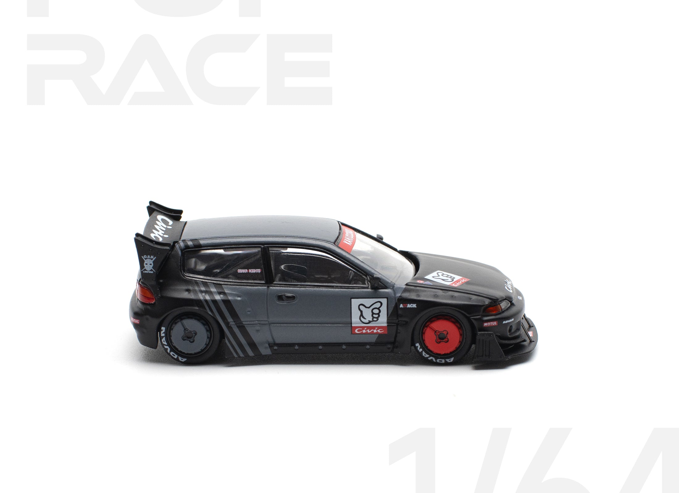 POPRACE 1/64 PANDEM CIVIC EG6 "KANJOZOKU" Diecast Model Car
