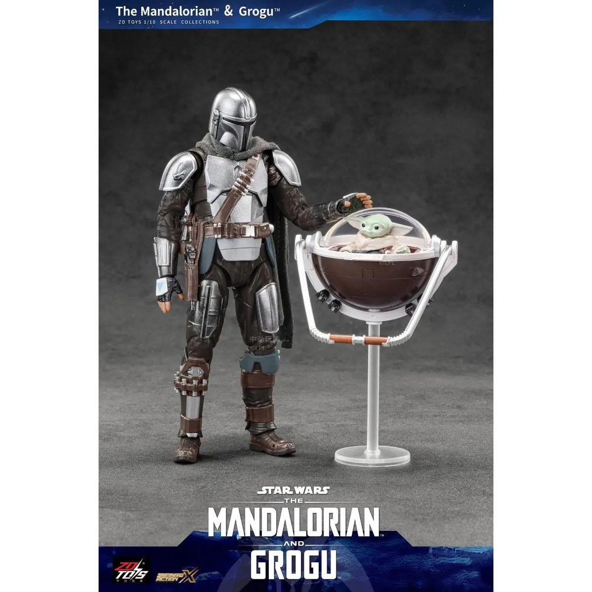ZD Toys Star Wars Action Figures - The Mandalorian & Grugo Action Figure Set