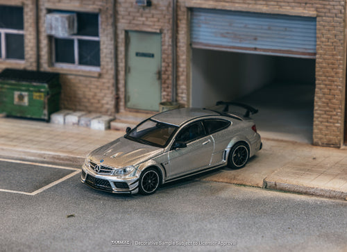 Load image into Gallery viewer, Tarmac Works 1/64 Mercedes-Benz C 63 AMG Coupé Black Series Silver
