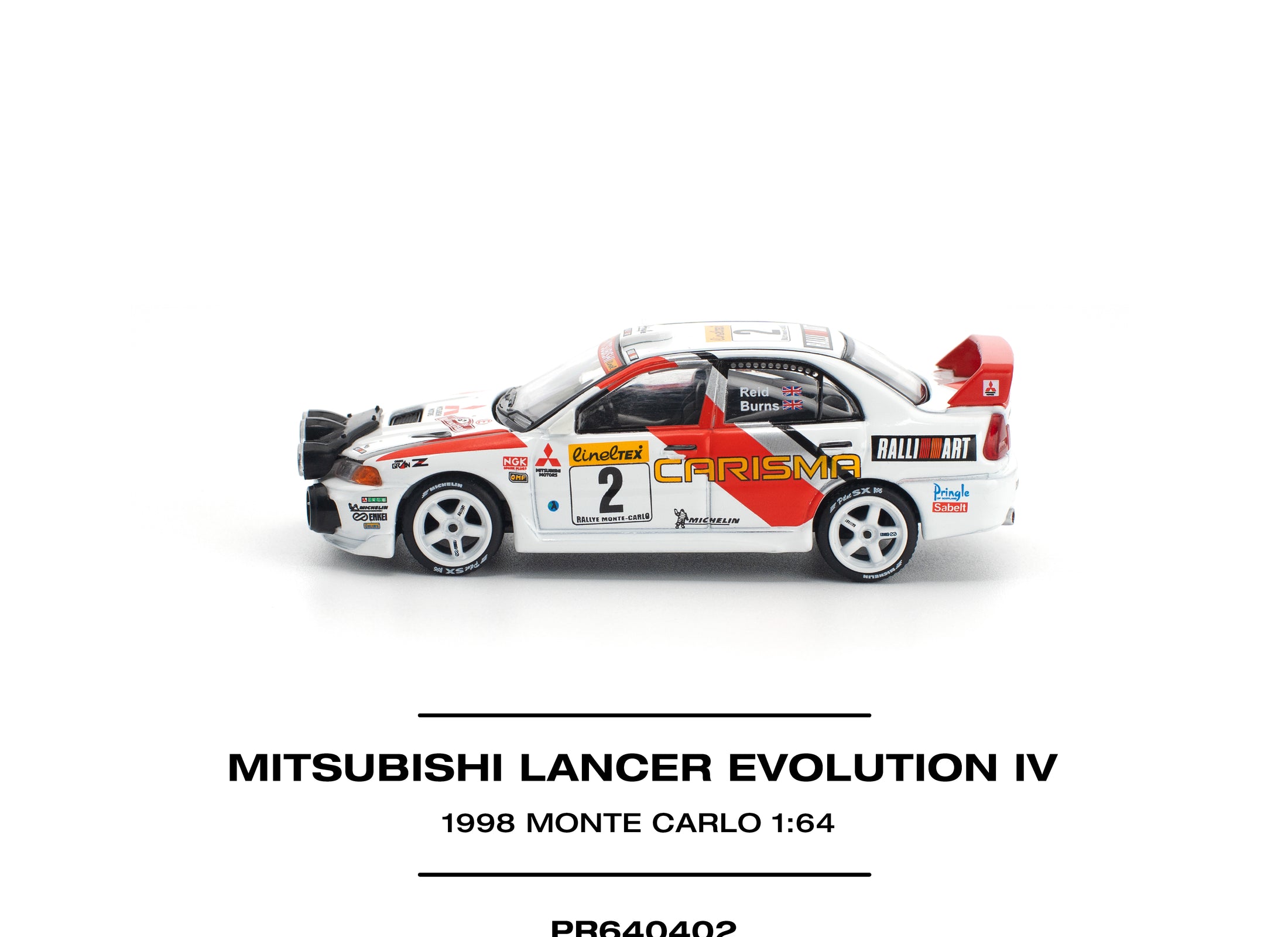 (Pre-order) POPRACE 1/64 MITSUBISHI LANCER EVOLUTION IV - 1998 MONTE CARLO RALLY
