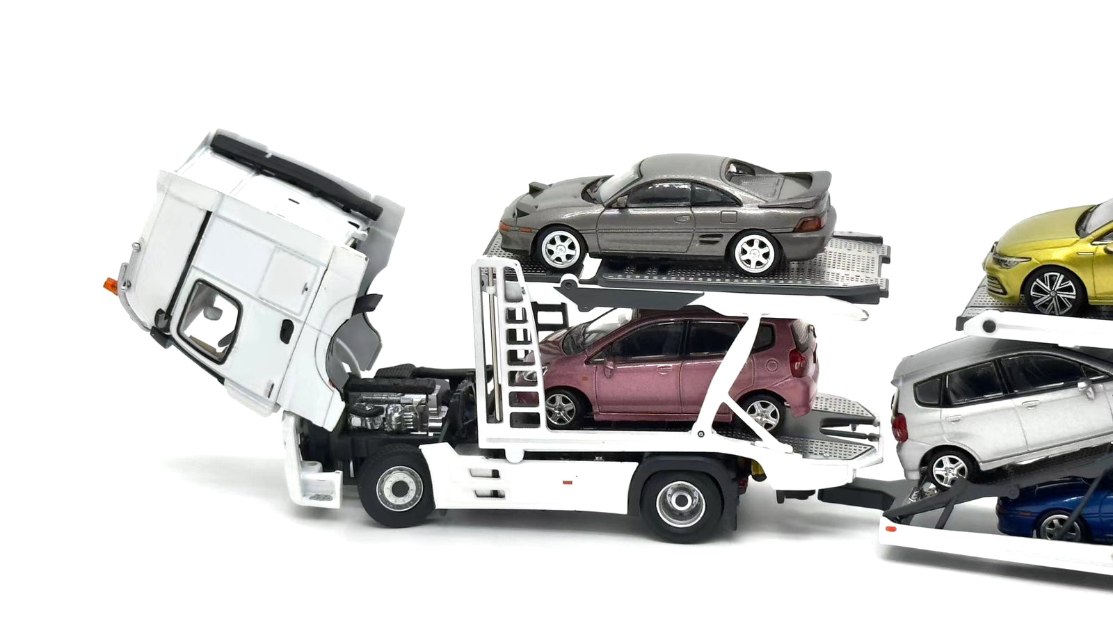 (In Stock) Tiny City - Mercedes-Benz Actros MP5 Transporter (White) Model car