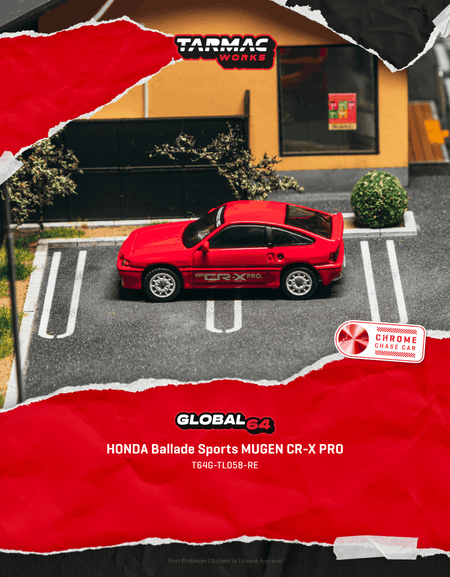 Tarmac Works 1/64 HONDA Ballade Sports MUGEN CR-X PRO Red Diecast