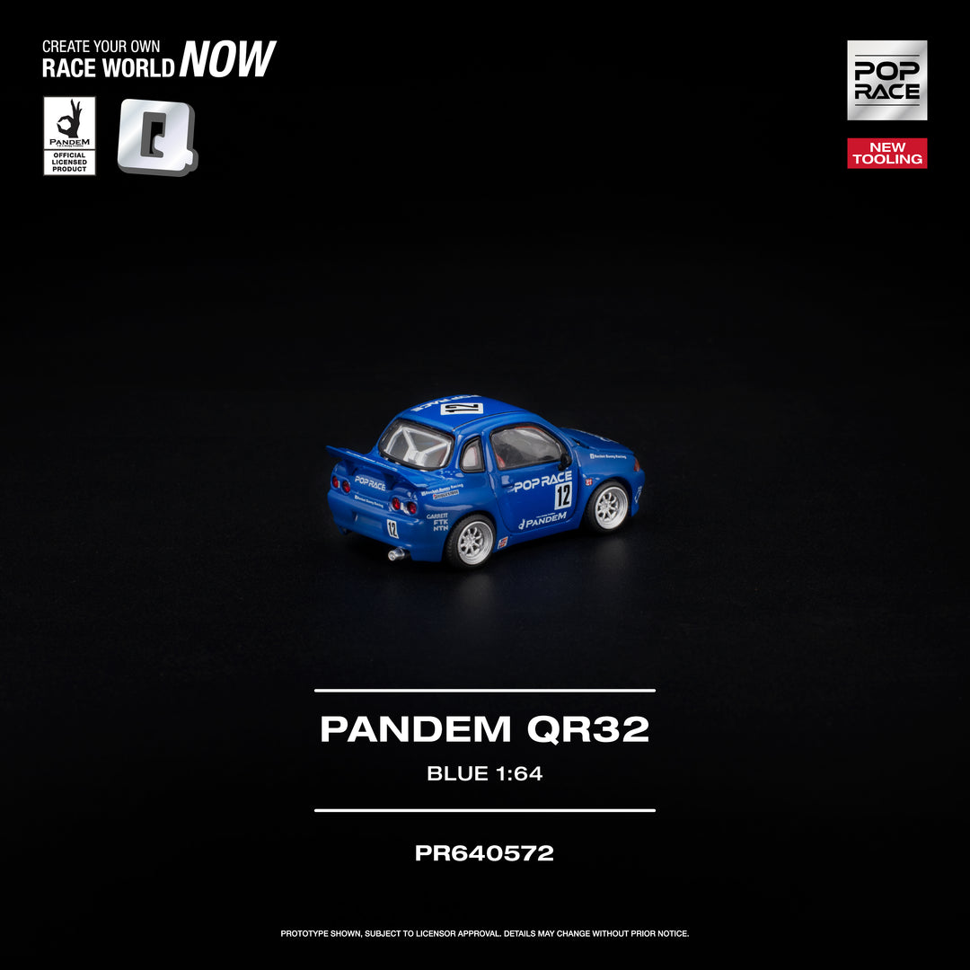 (Pre-order) POPRACE 1/64 - PANDEM QR32 Blue Diecast Model Car