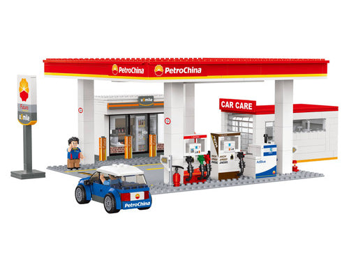 Load image into Gallery viewer, Royal Toys City Story RTS8 China Petroleum Gas Station Building Block 538pc
