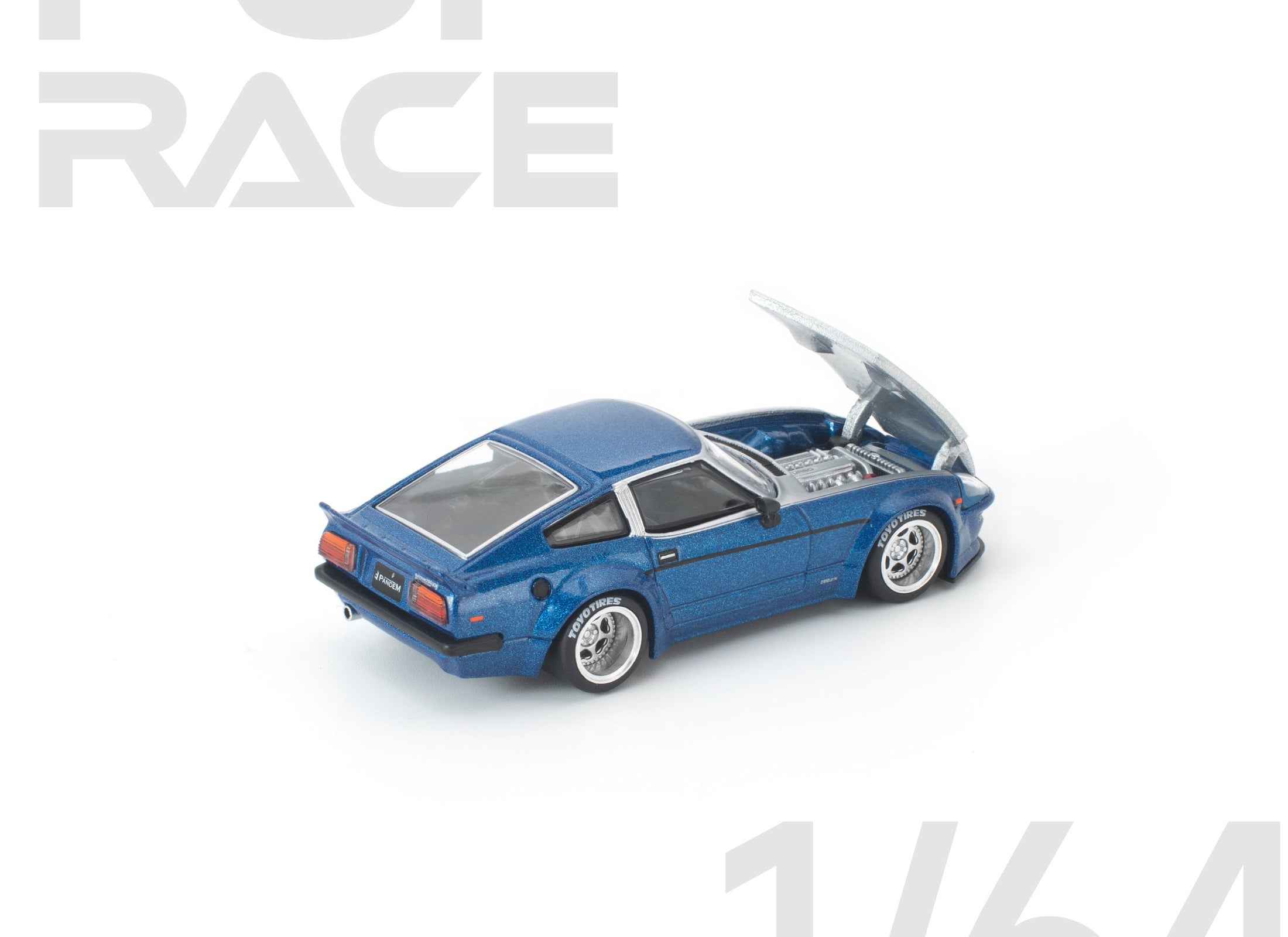 (Pre-order) POP RACE 1/64 PANDEM 280ZX BLUE Diecast Model Car #PR640315