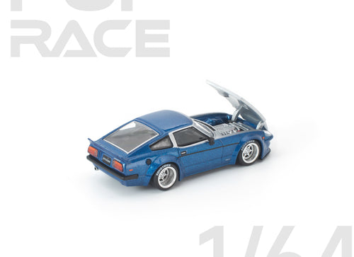 Load image into Gallery viewer, (Pre-order) POP RACE 1/64 PANDEM 280ZX BLUE Diecast Model Car #PR640315
