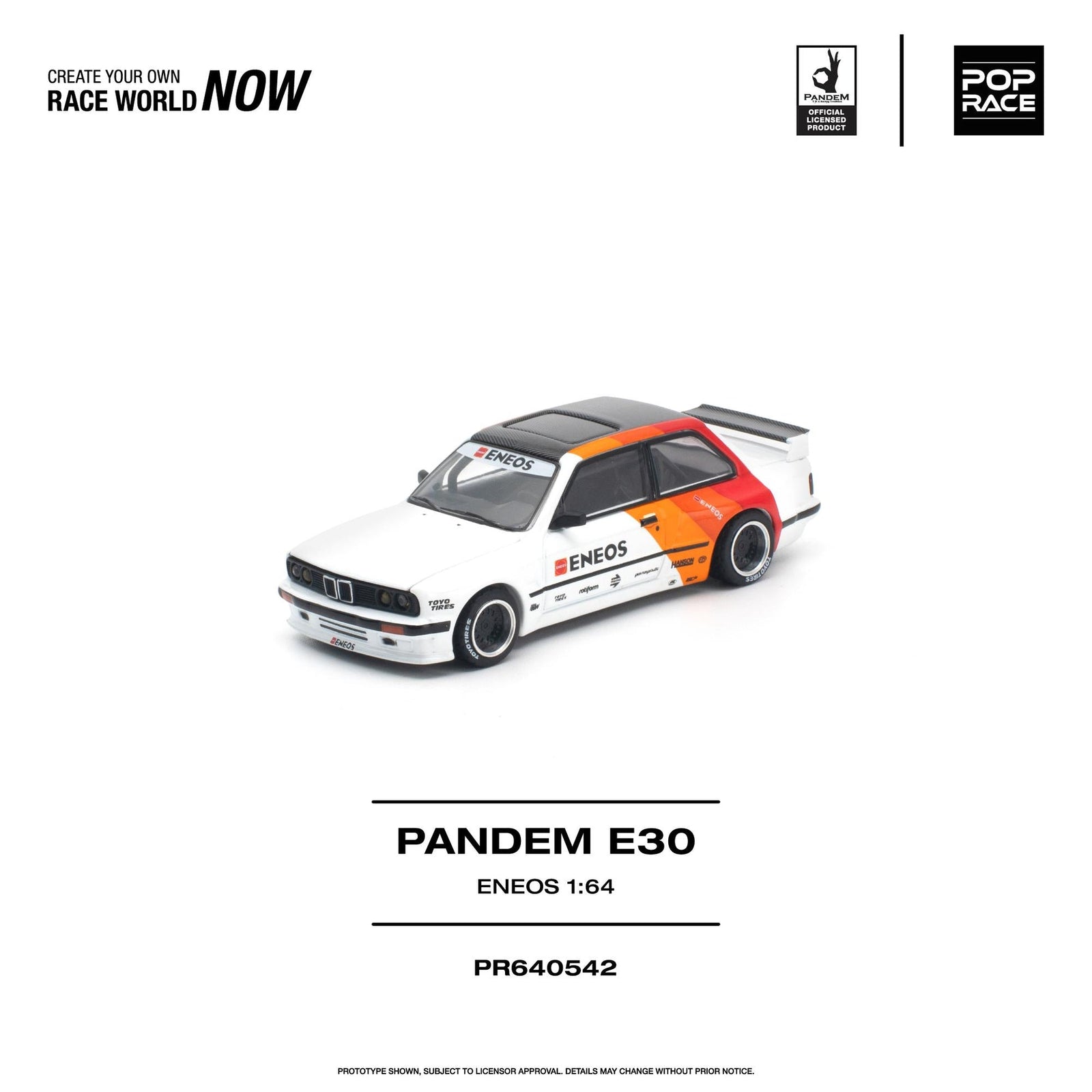 (Pre-order) POPRACE 1/64 - PANDEM E30 ENEOS Diecast Model Car