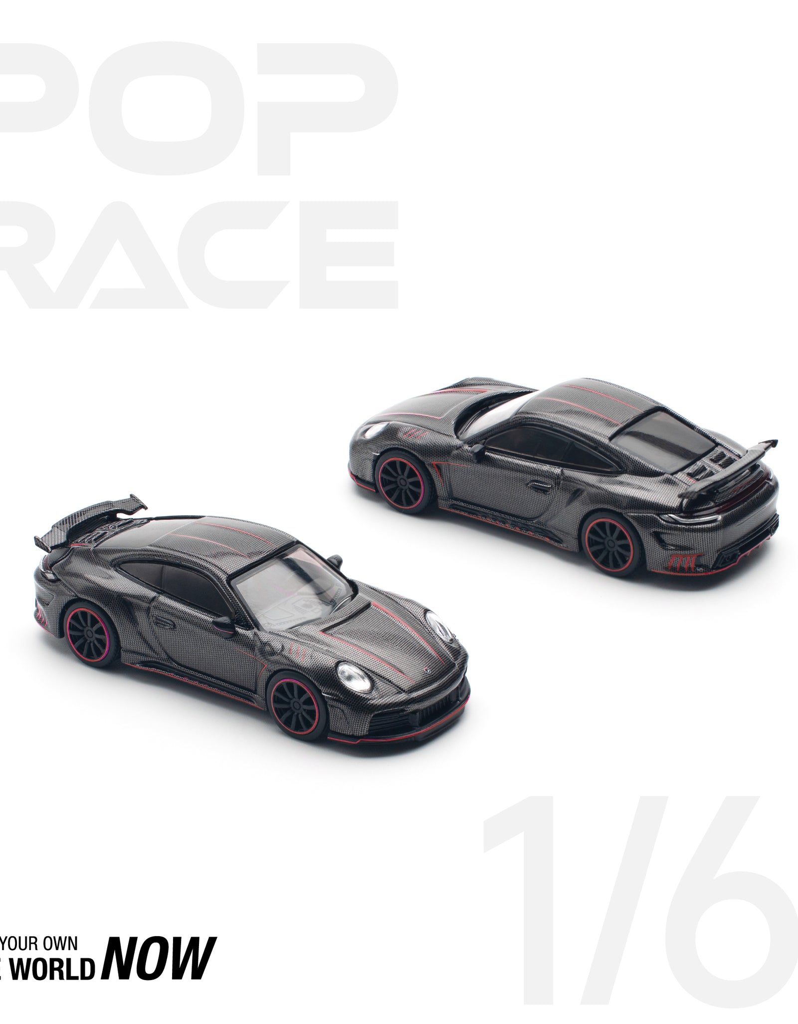 POPRACE 1/64 992 STINGER GTR CARBON EDITION - REDLINE Model Car
