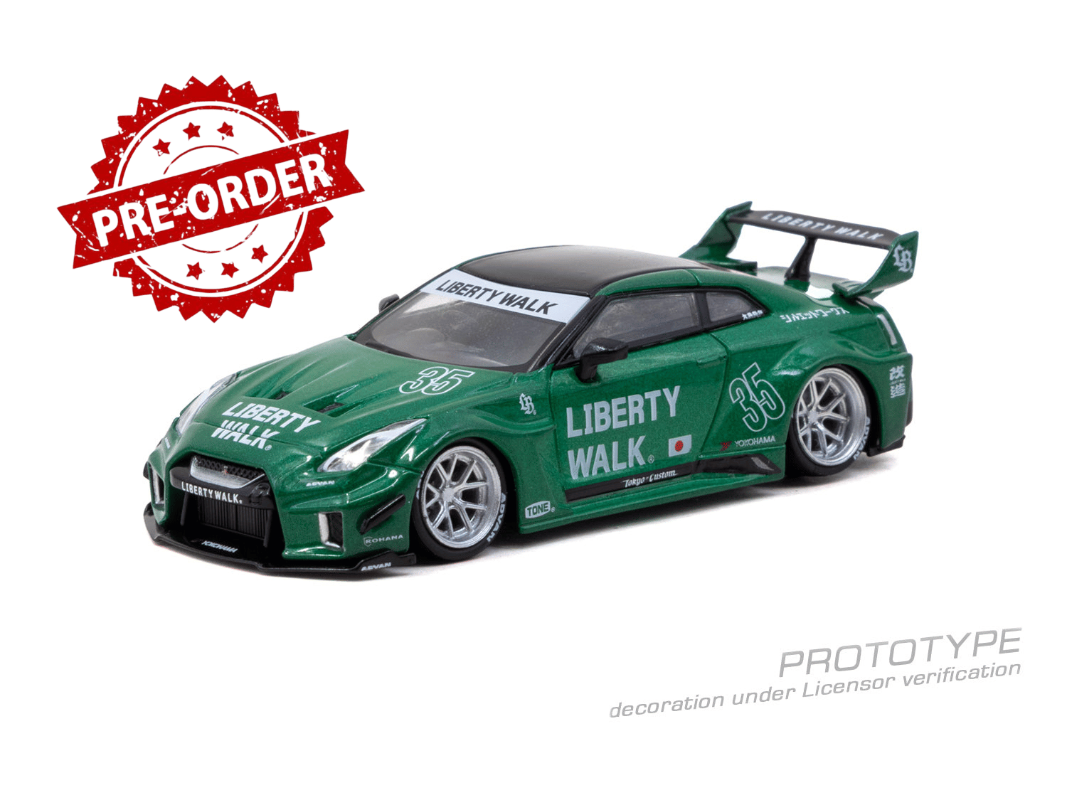 (Pre-order) Tarmac Works 1/64 LB-Silhouette WORKS GT NISSAN 35GT-RR EmeraldGreen