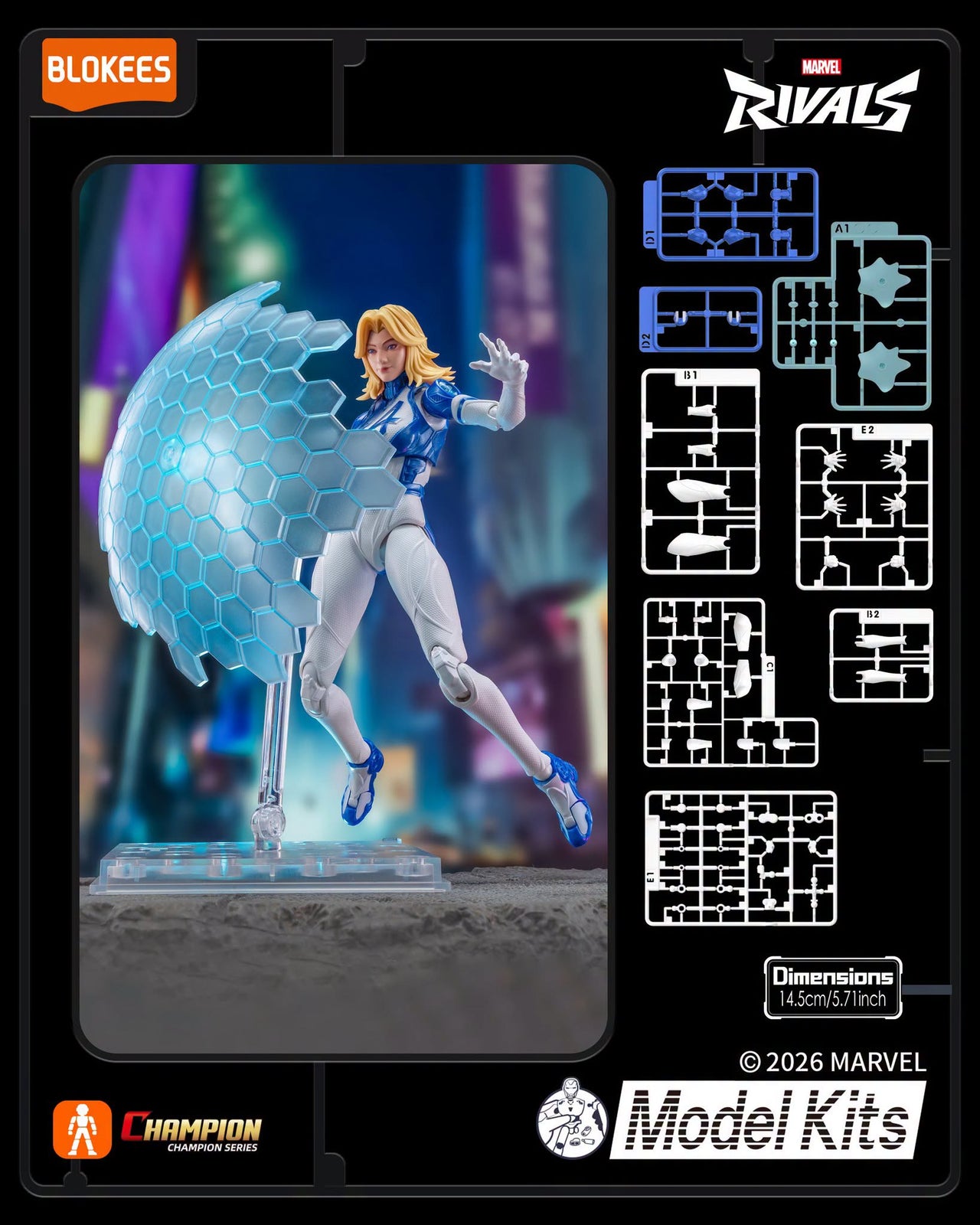 Blokees Marvel Rivals Champion Class Invisible Woman Model Kits Action Figure