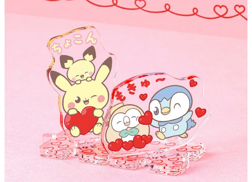 Load image into Gallery viewer, Takara Tomy Pokemon PokePeace Acrylic Stands that Connect Together Mellow Heart
