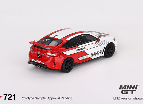 Load image into Gallery viewer, Mini GT #721 1/64 Honda Civic Type R #2 2023 Pace Car White Model
