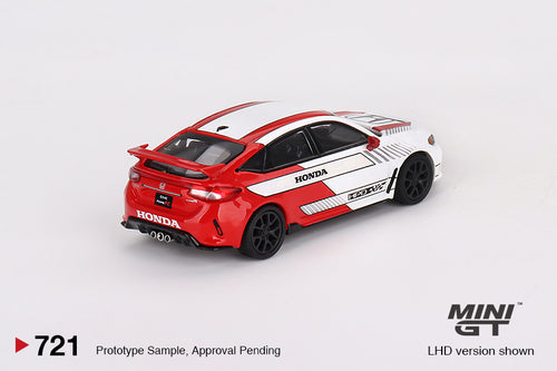 Load image into Gallery viewer, Mini GT #721 1/64 Honda Civic Type R #2 2023 Pace Car White Model

