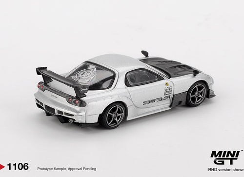 Load image into Gallery viewer, MINI GT #1106 Mazda RX-7 RE-Amemiya Silver Metallic RHD Model Car
