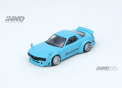 Load image into Gallery viewer, INNO64 1/64 PANDEM ROCKET BUNNY RX7 (FD3S) Blue Diecast Model Car
