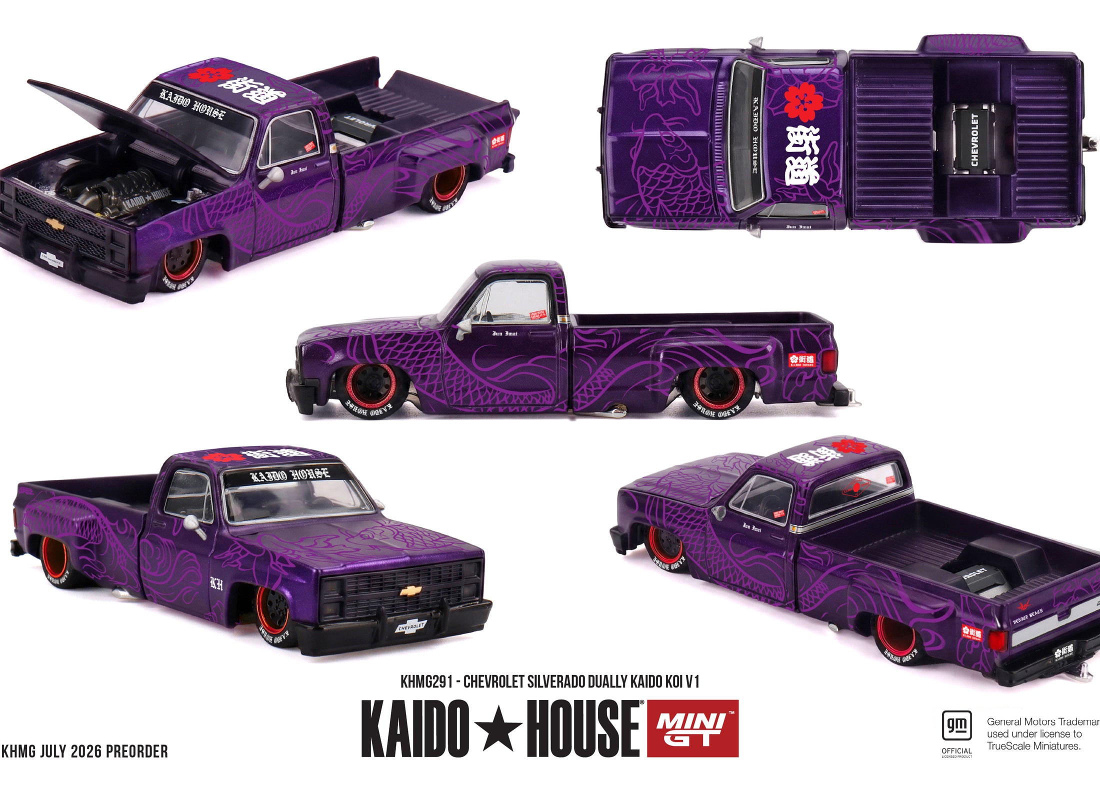 (Pre-order) Mini GT #291 Chevrolet Silverado Dually KAIDO Koi V1 Diecast Model