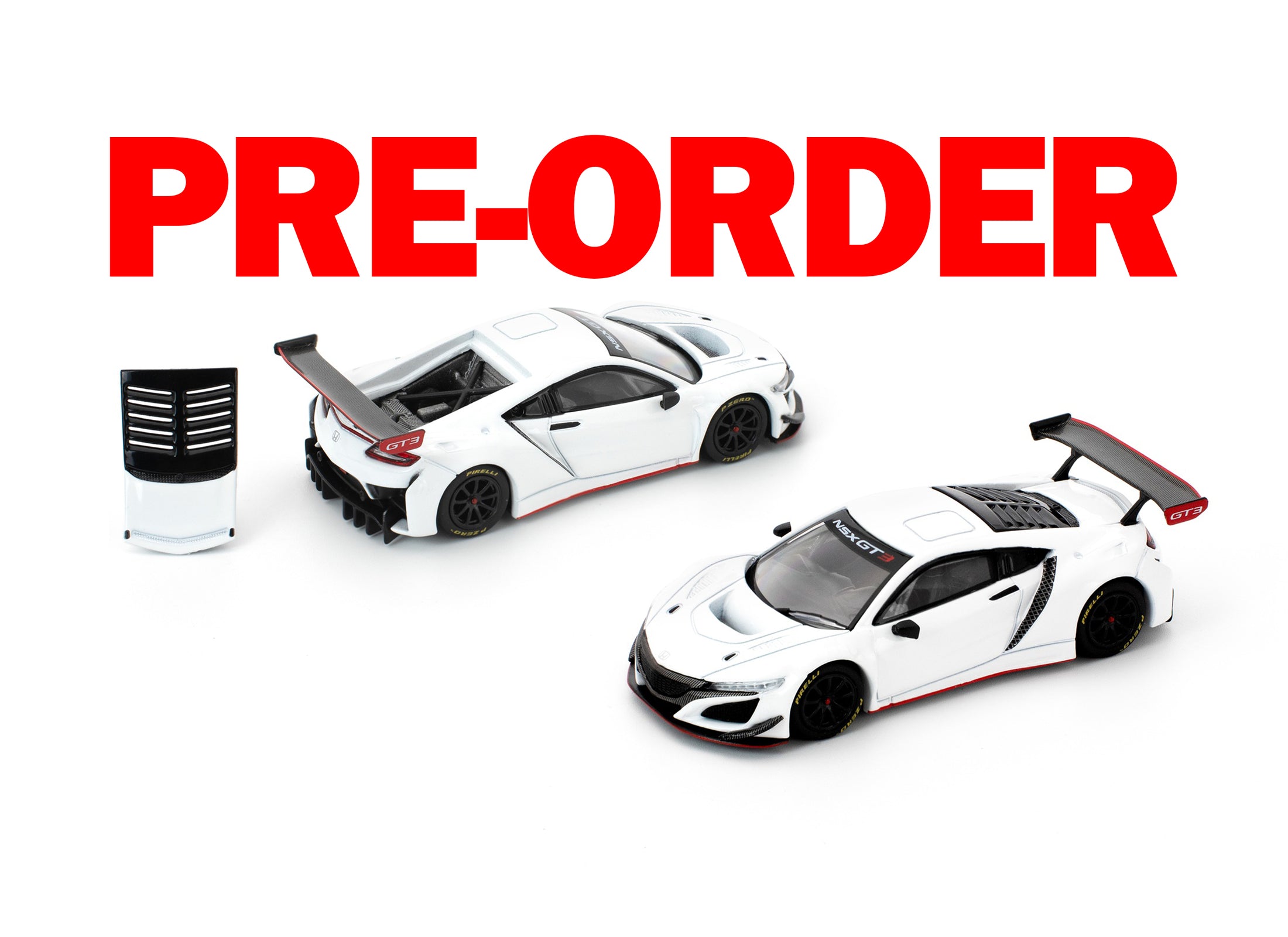 (Pre-order) POPRACE 1/64 HONDA NSX GT3 EVO22 - WHITE Diecast Model Car