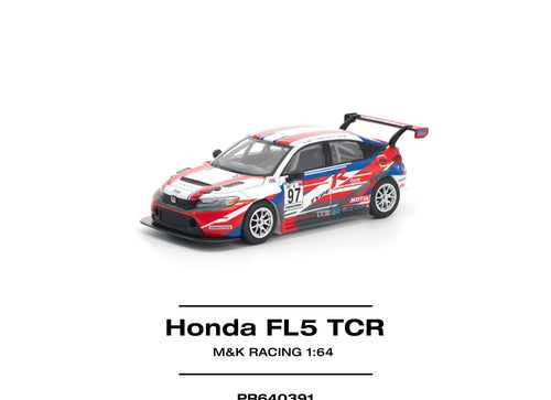 Load image into Gallery viewer, (Pre-order) POPRACE 1/64 HONDA CIVIC TYPE-R (FL5) TCR - M&amp;K RACING Model Car
