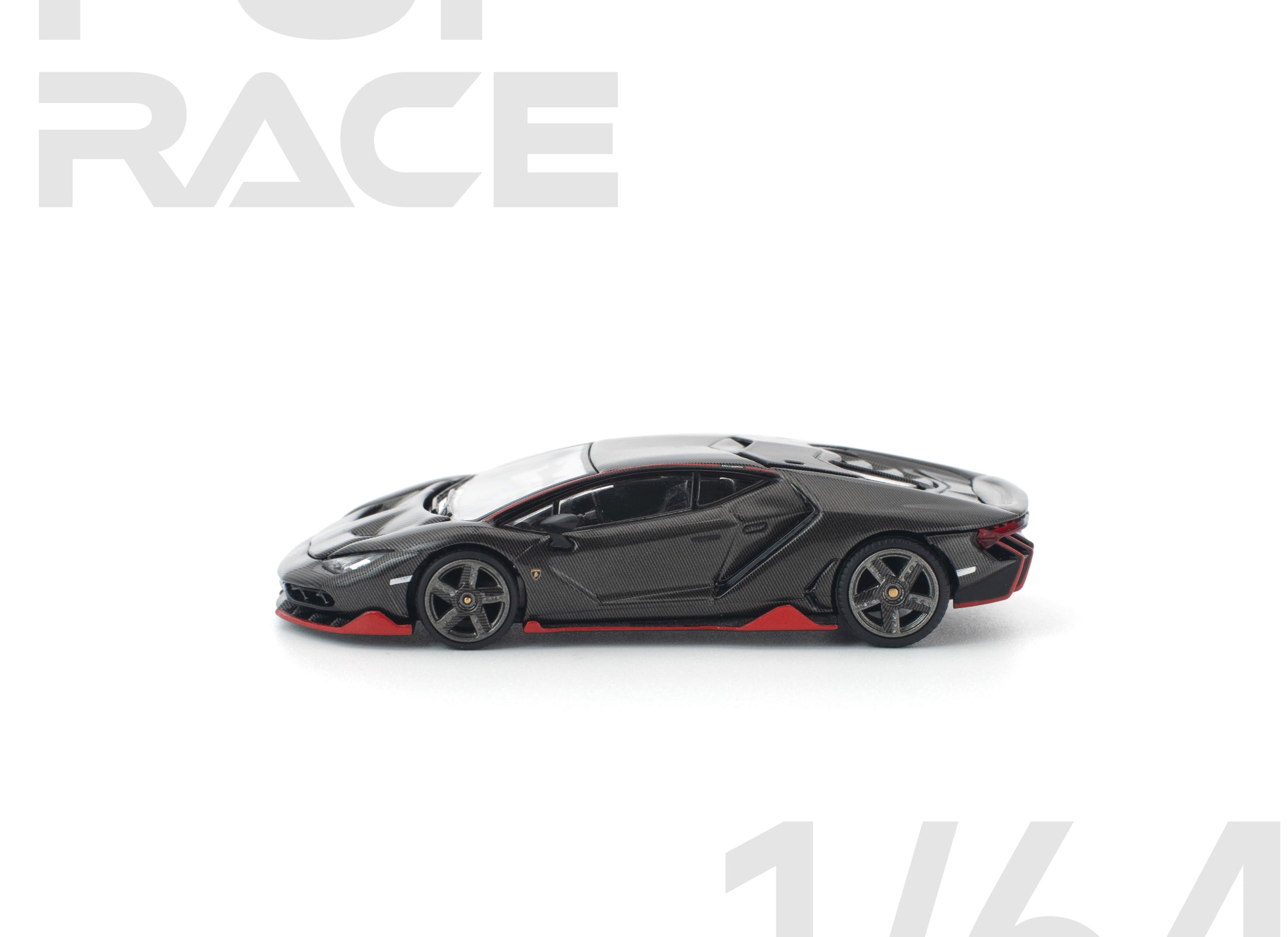 (Pre-order) POPRACE 1/64 LAMBORGHINI CENTENARIO CARBON/RED #PR640436 Model Car