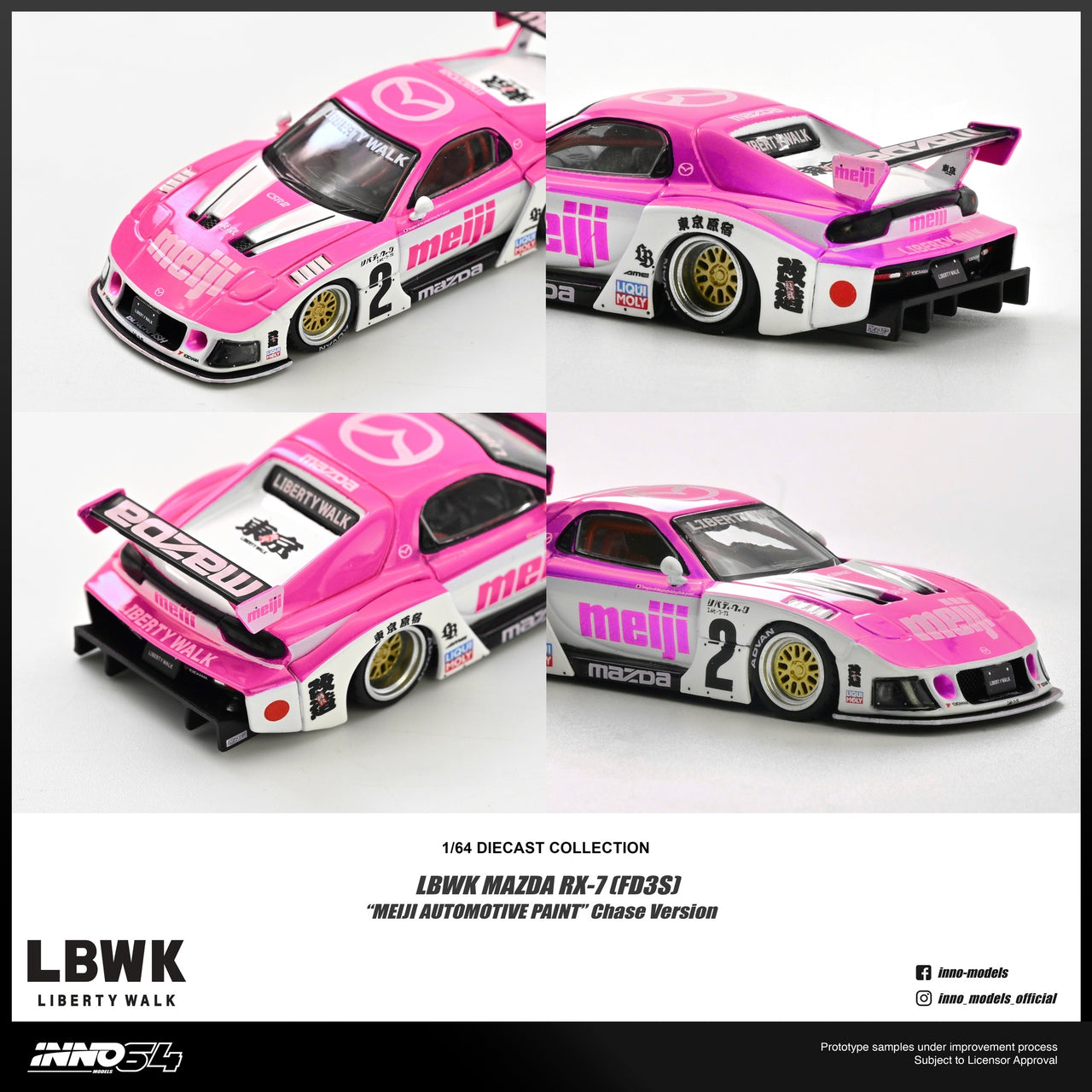 (Pre-order) INNO64 - 1/64 MAZDA RX7 (FD3S) LB-SUPER SILHOUETTE "MEIJI"