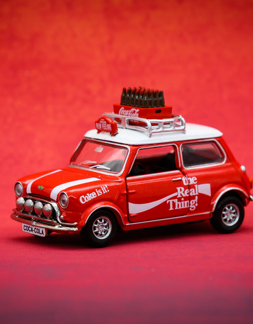 Load image into Gallery viewer, Tiny City Die-cast Model Car - Mini Cooper Mk 1 Coca-Cola (with bottle of coke)
