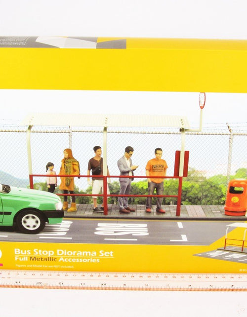 Load image into Gallery viewer, TINY Hong Kong City 1/18 S5 Bus Stop Diorama Set Full Metallic Accessories
