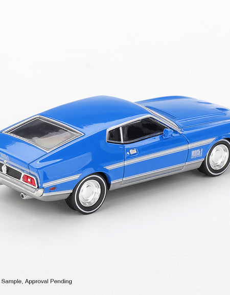 MINI GT #1138 Ford Mustang Mach 1 Grabber Blue Diecast Model Car