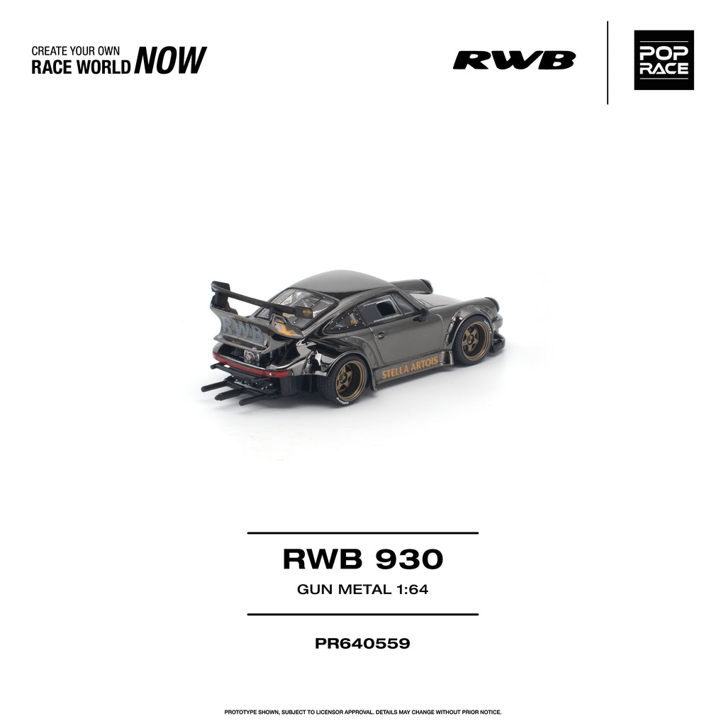 (Pre-order) POPRACE 1/64 - RWB 930 GUN METAL Opening Rear Engine Cover