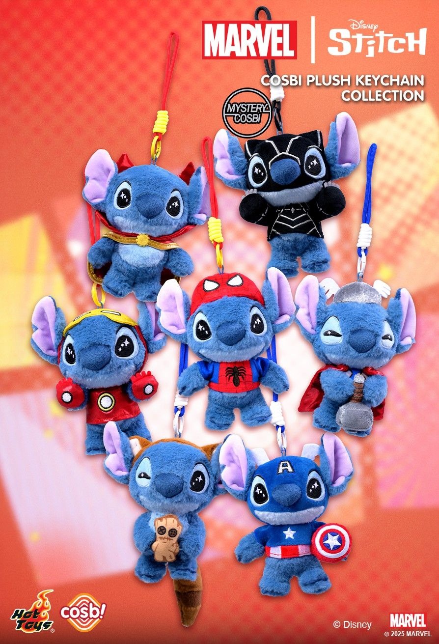 Hot Toys Marvel Stitch Cosbi Plush Keychain Collection (Full set of 6)