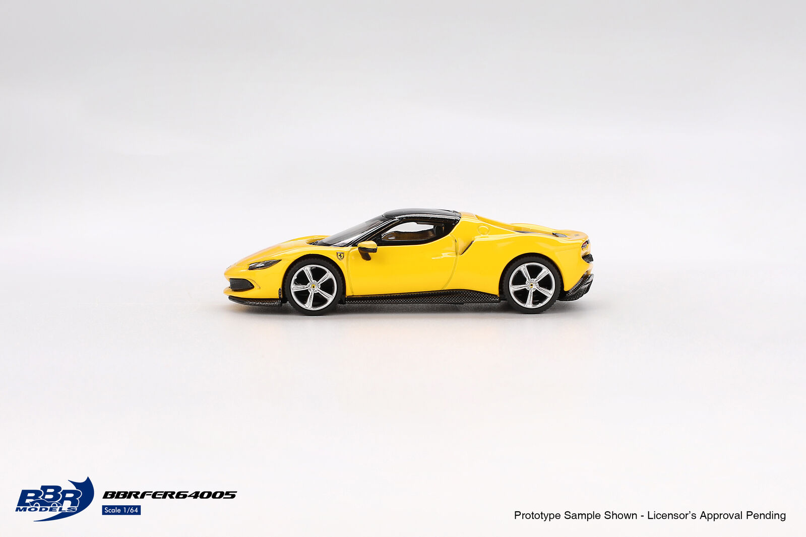 BBR 1/64 Ferrari 296 GTB Giallo Modena Diecast Model Car