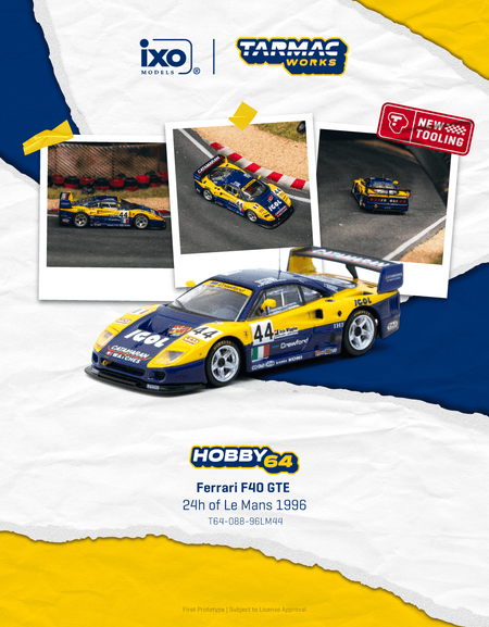 Tarmac Works 1/64 Ferrari F40 GTE  24h of Le Mans 1996 Model Car